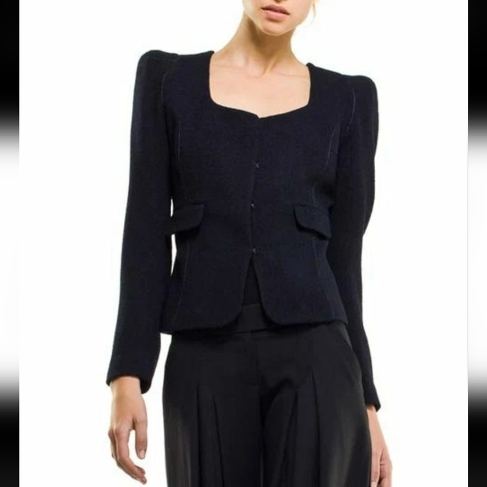 Leon Max (MaxMara) Tailored Square-Neck Blazer Size 8